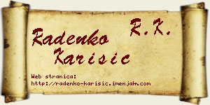 Radenko Karišić vizit kartica